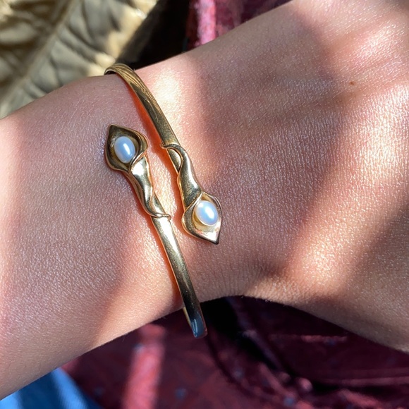 Peter Brams Design unique 14kt gold bangle bracelet - Picture 4 of 11